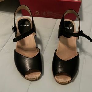 Dansko Black Leather Sandals
